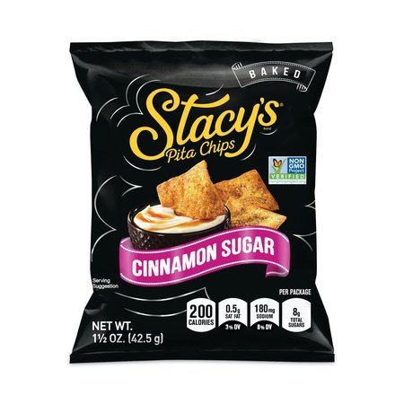 STACYS Pita Chips, 15 oz Bag, Cinnamon Sugar, PK24, 24PK 49652